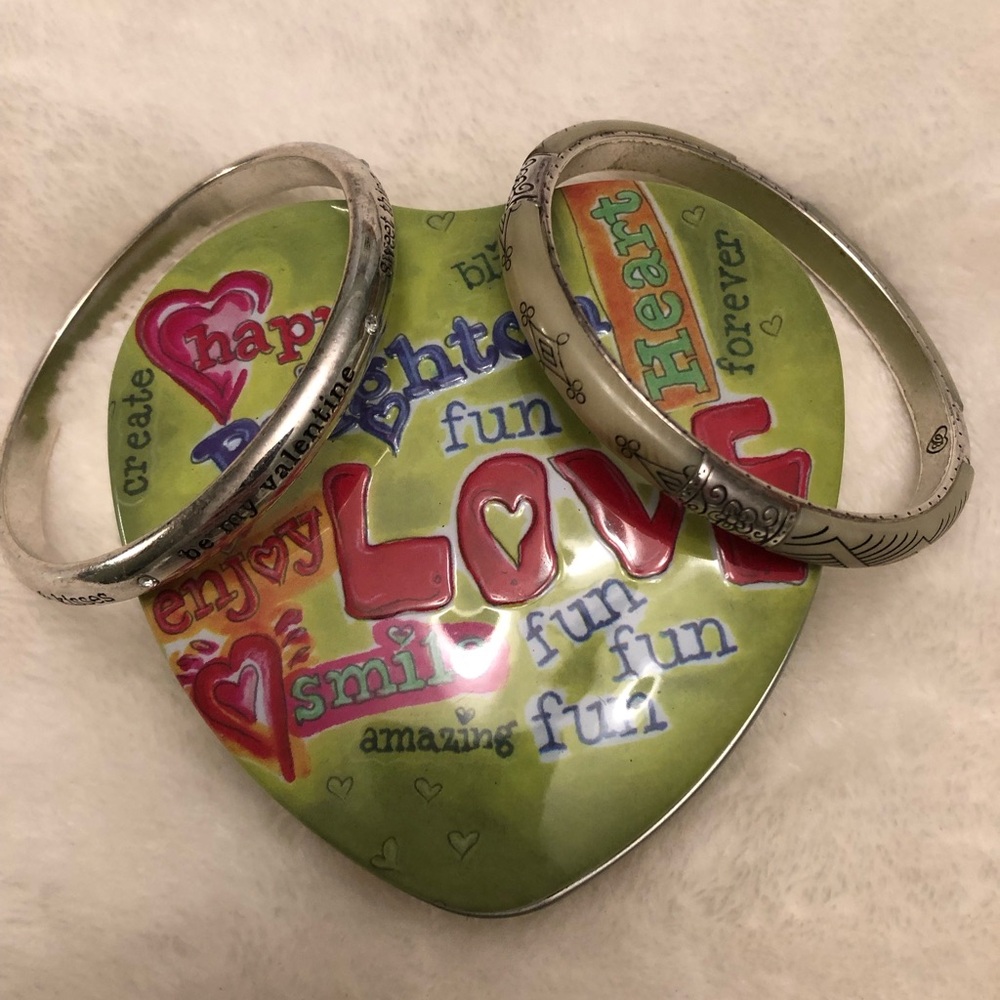 2 Silver Engraved Bangles